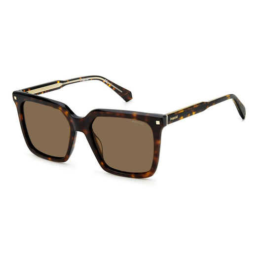 Polaroid Women’s Sunglasses – Brown Acetate Frame with Polarized Lenses, 54mm