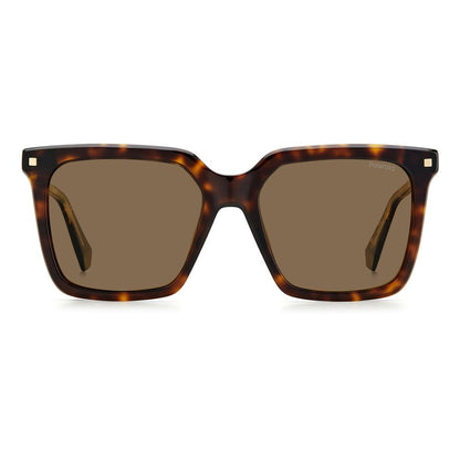 Polaroid Women’s Sunglasses – Brown Acetate Frame with Polarized Lenses, 54mm