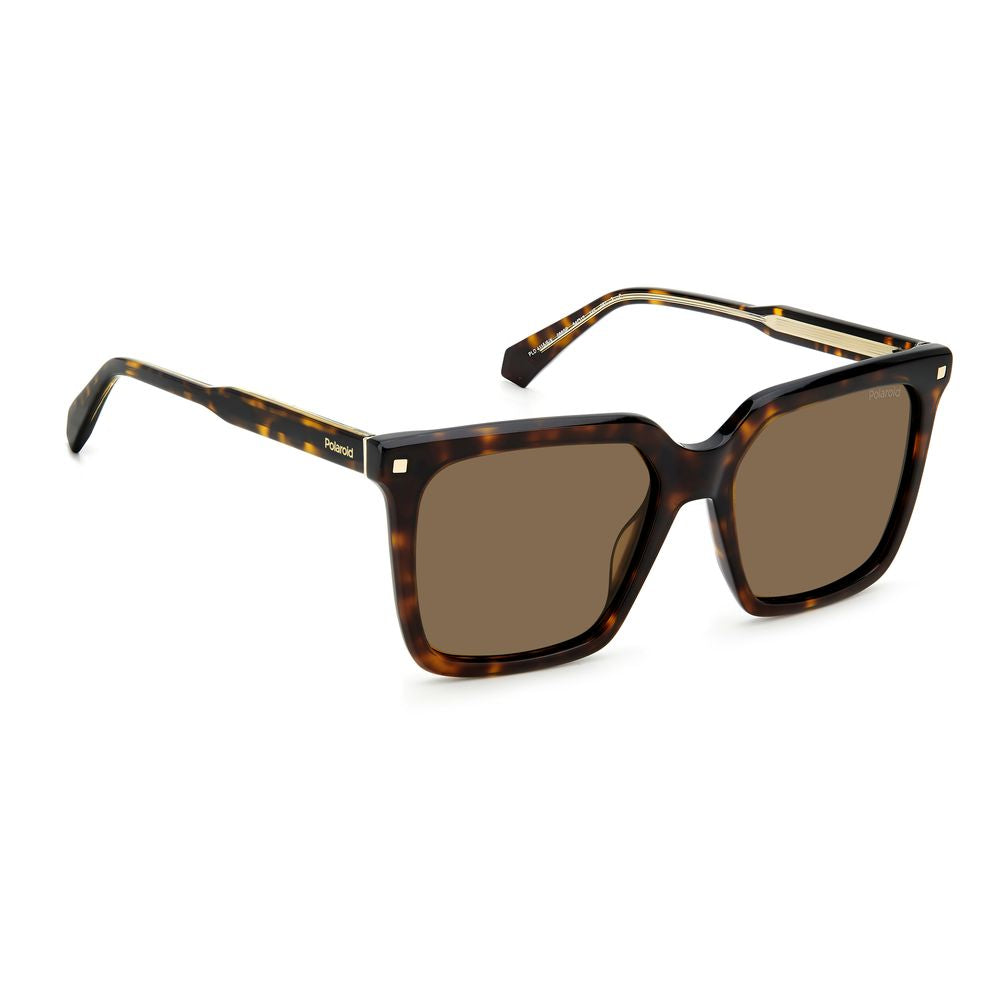 Polaroid Women’s Sunglasses – Brown Acetate Frame with Polarized Lenses, 54mm