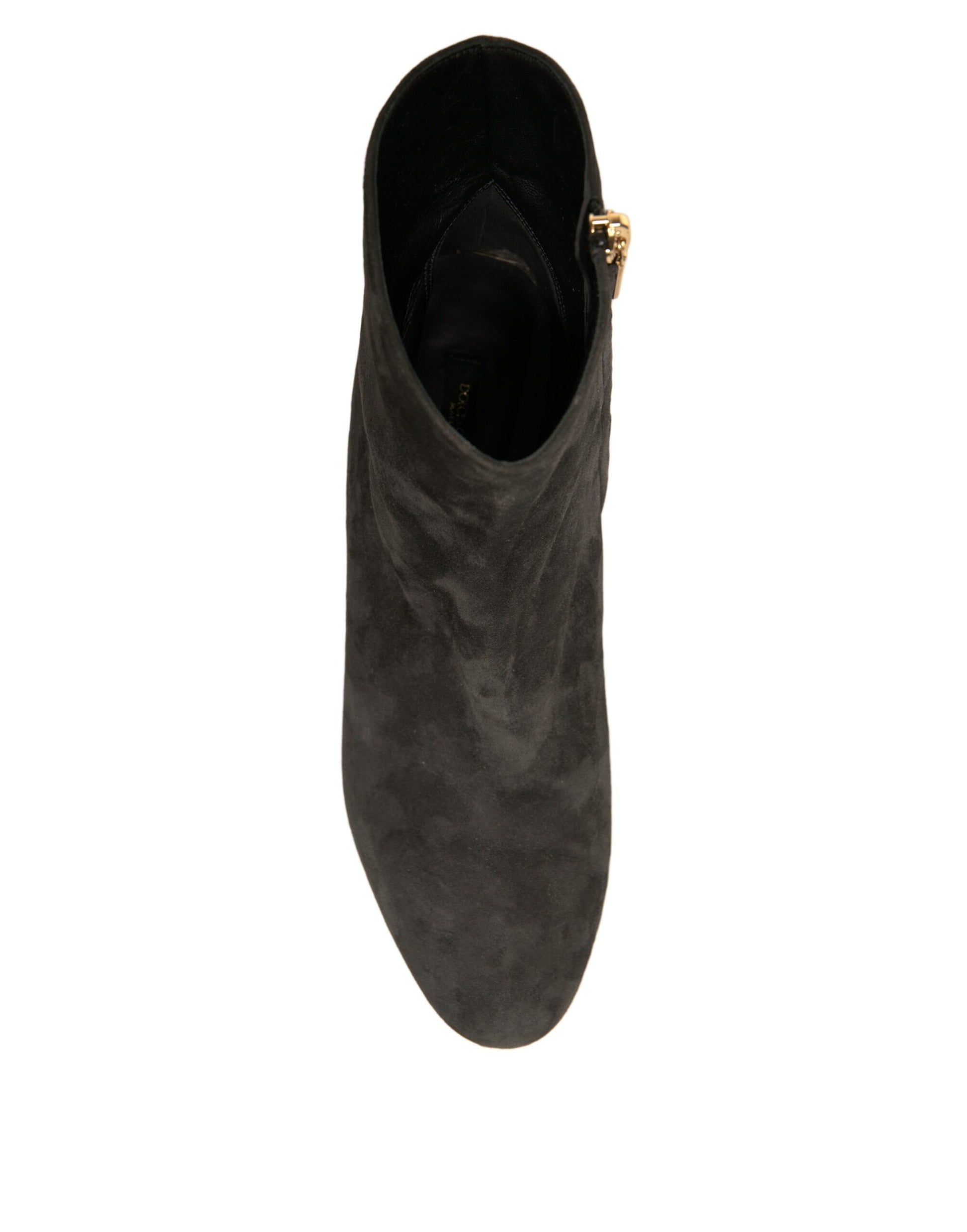 Dolce & Gabbana Black Embellished Heel Ankle Boots