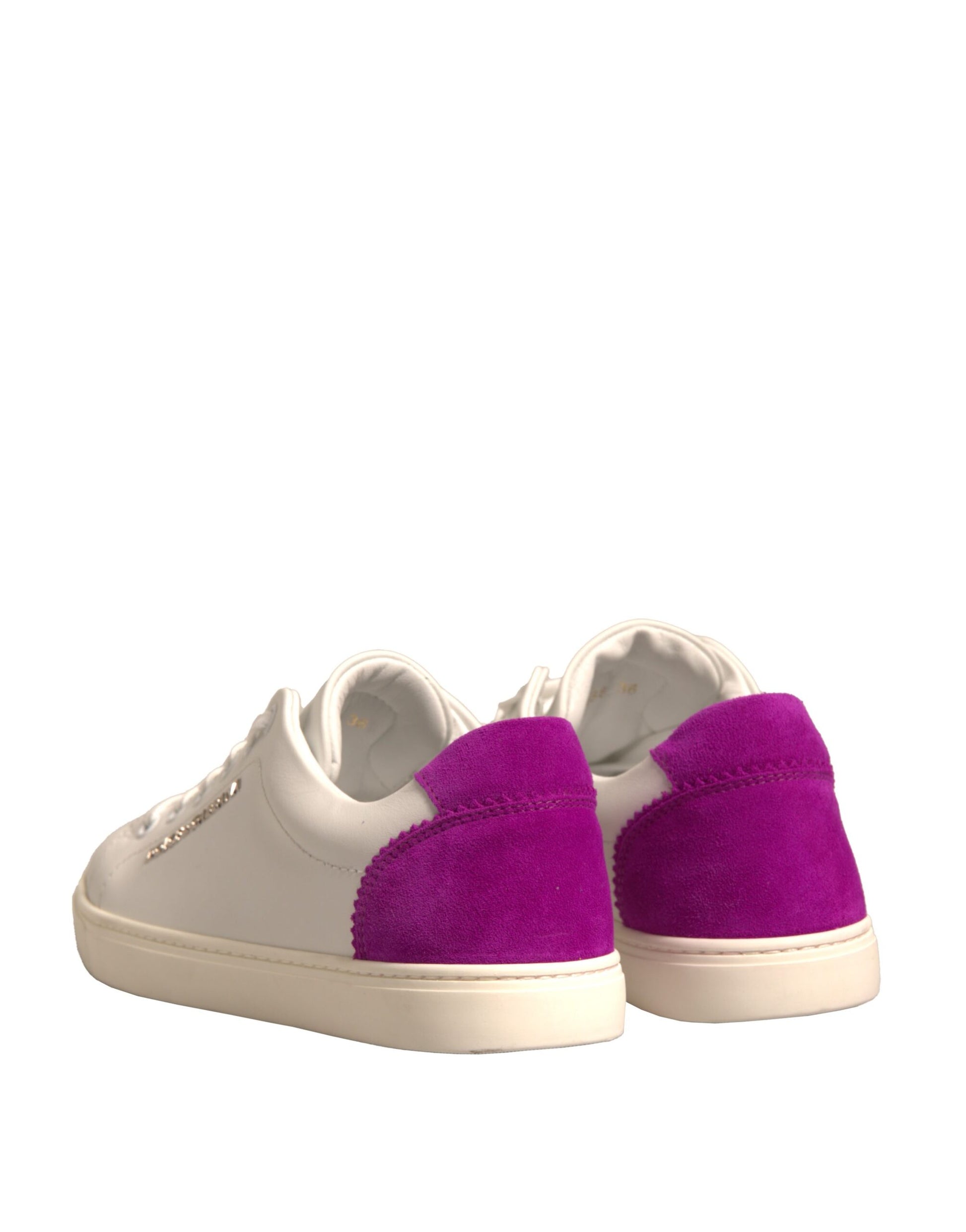 Dolce & Gabbana White Suede Leather Low Top Sneakers