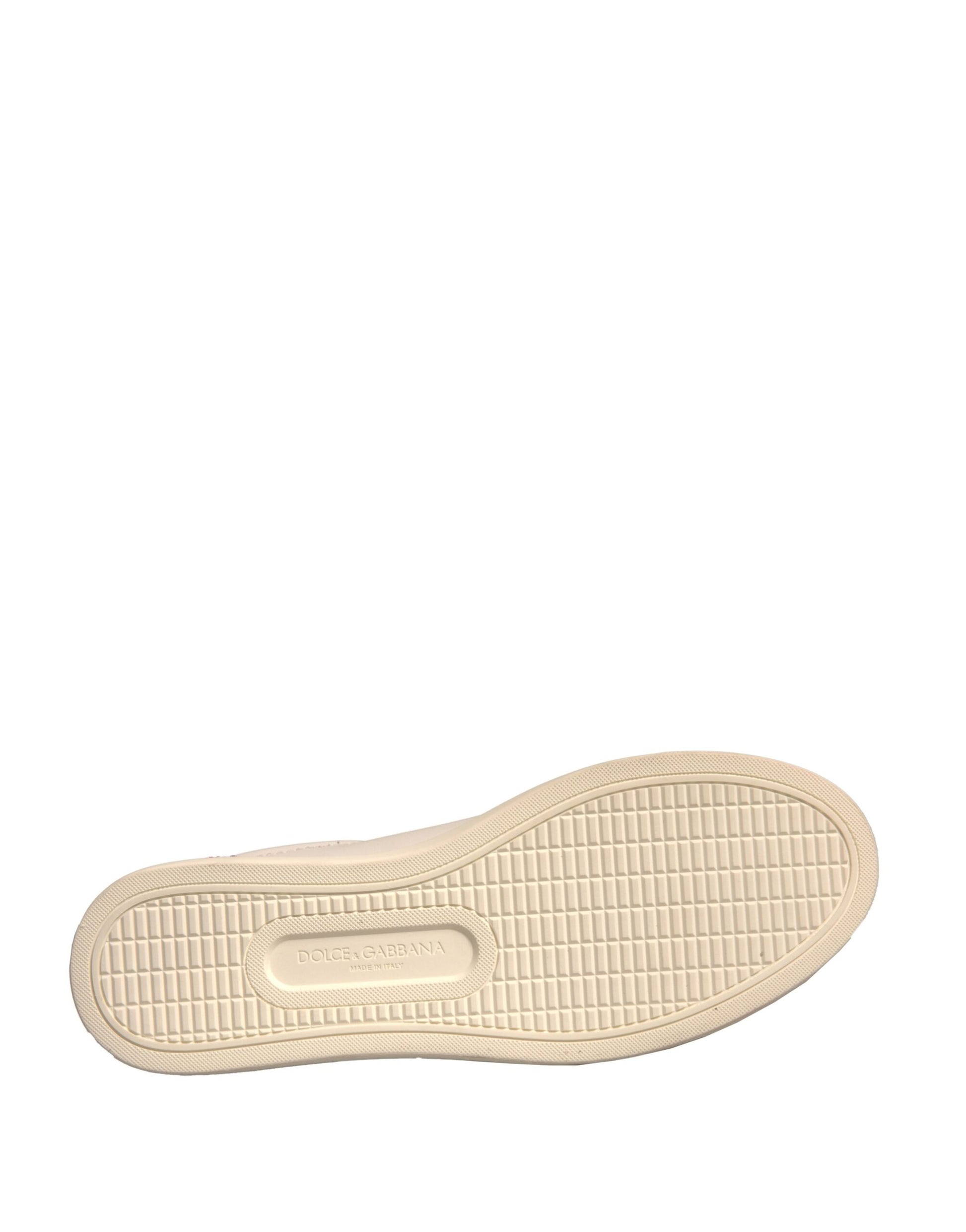 Dolce & Gabbana White Suede Leather Low Top Sneakers