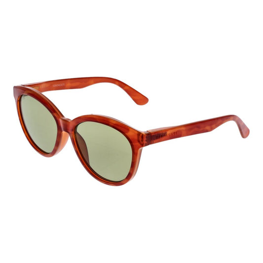 Serengeti Orange Unisex Sunglasses – Full-Rim Orange Frame with Green Photochromatic Lenses, 56mm