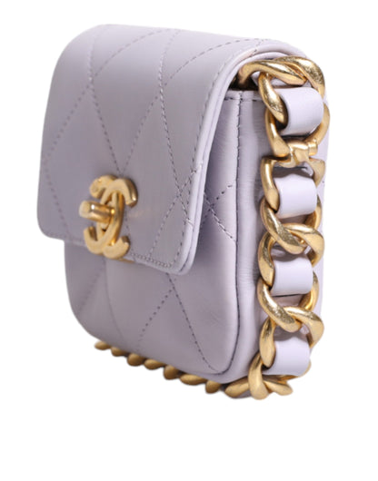 Chanel Light Purple Quilted Calfskin Framing Chain Flap Mini Crossbody Bag