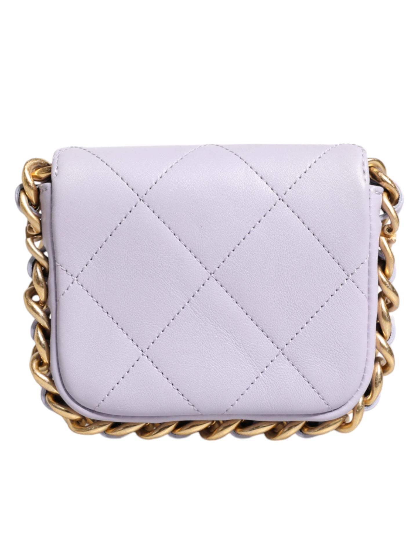Chanel Light Purple Quilted Calfskin Framing Chain Flap Mini Crossbody Bag