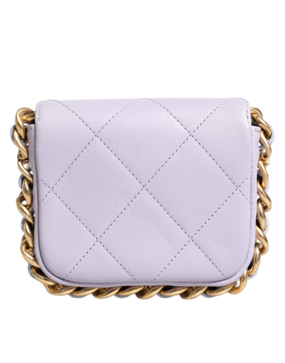 Chanel Light Purple Quilted Calfskin Framing Chain Flap Mini Crossbody Bag
