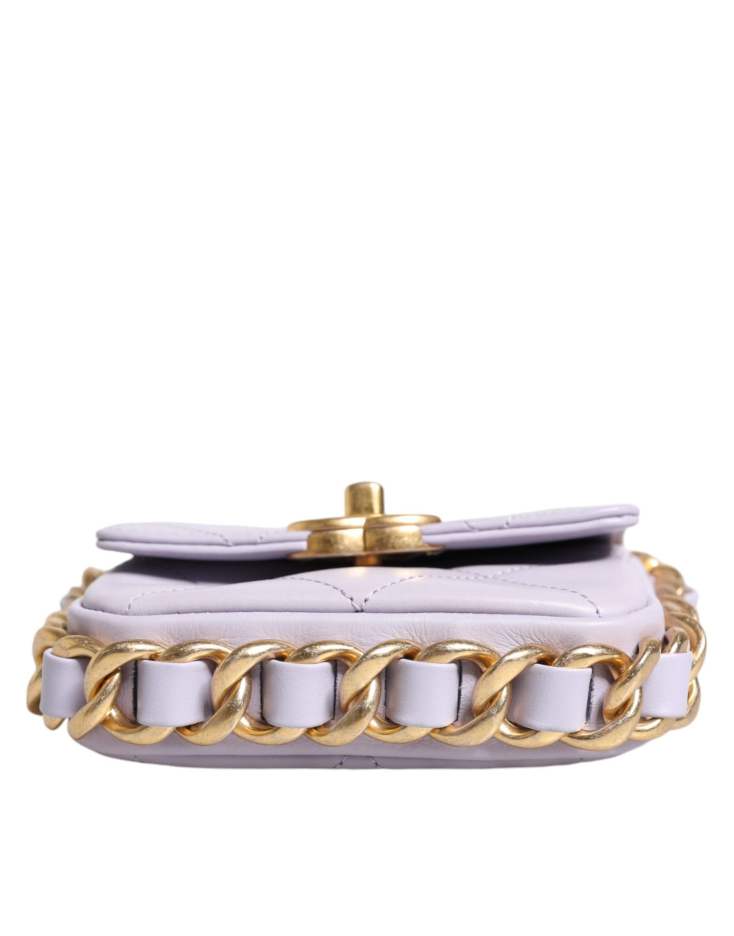 Chanel Light Purple Quilted Calfskin Framing Chain Flap Mini Crossbody Bag