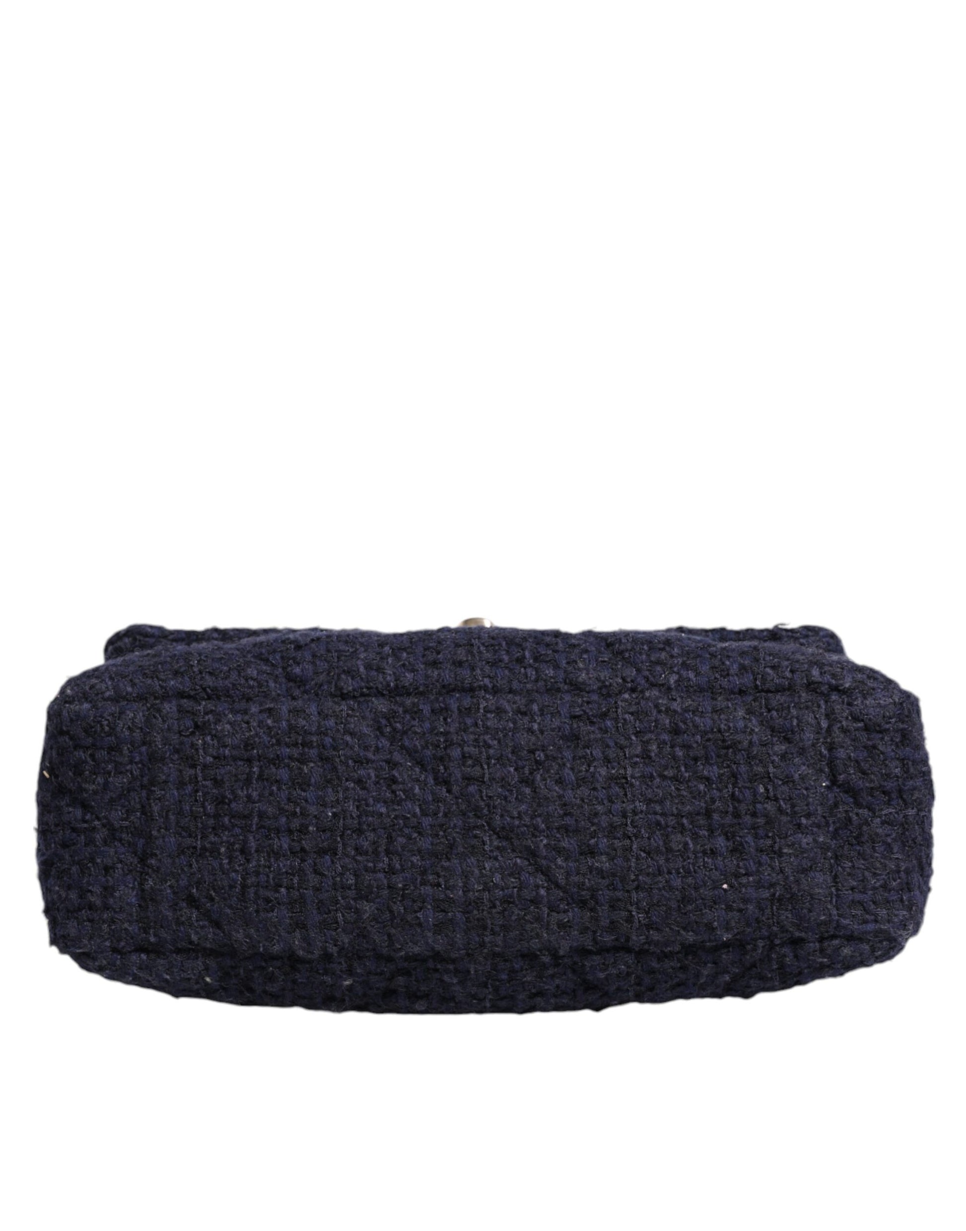 Chanel 19 Medium Flap Bag in Dark Blue Tweed with Gold & Silver Chain – Preowned