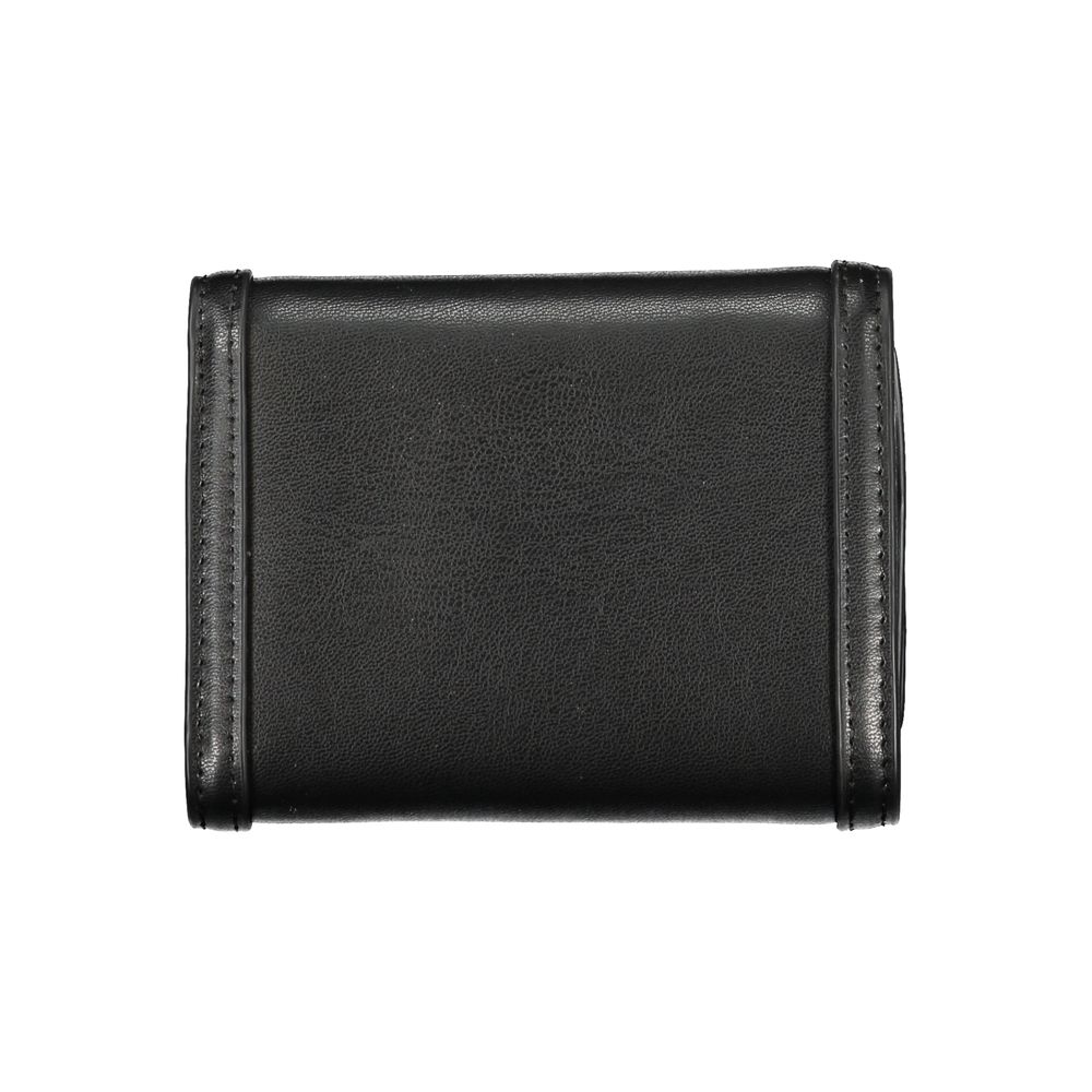 Tommy Hilfiger Women's Black Double-Spaced Wallet with Logo