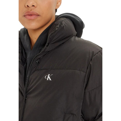 Calvin Klein Jeans Black Polyester Cropped Puffer Jacket