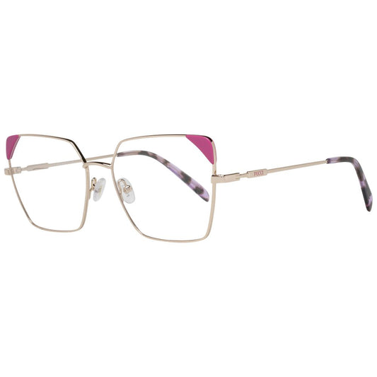 Emilio Pucci Women’s Optical Frames – Rose Gold Full-Rim, 55mm