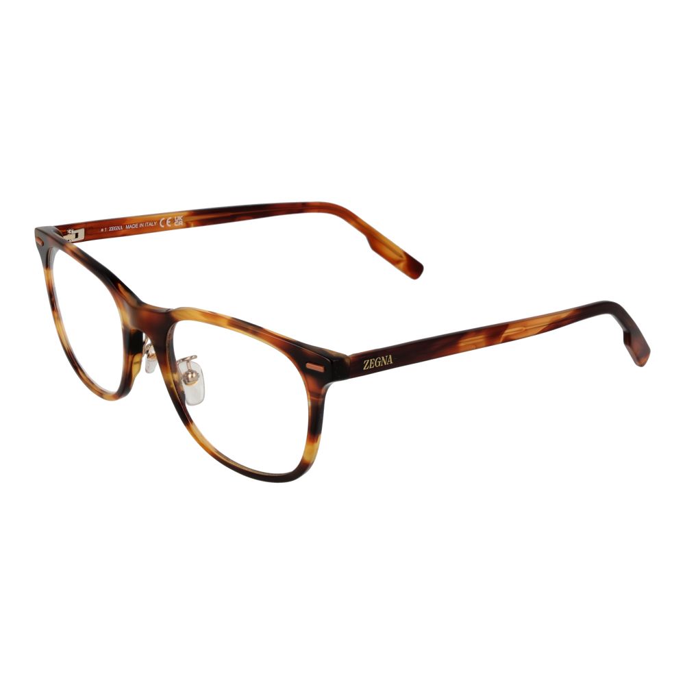 Ermenegildo Zegna Men's Optical Glasses – Brown Rectangle Frames, 53mm