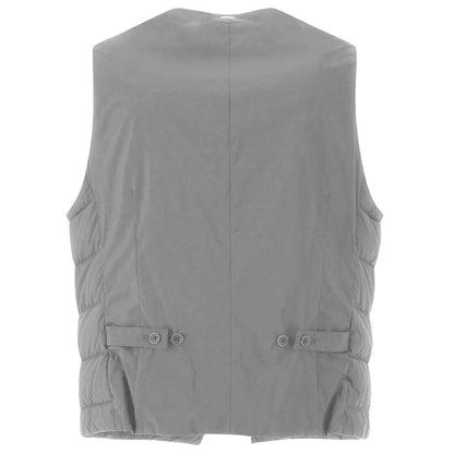Herno Gray Nylon Vest with Down Filling