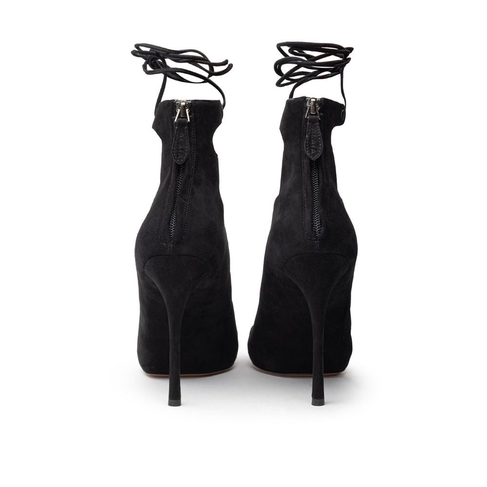 Alaïa Black Leather Scamociata Sandal: A Timeless Elegance