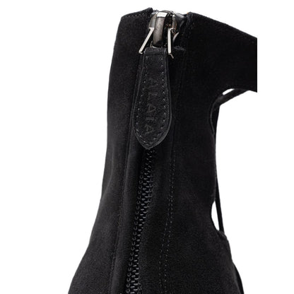 Alaïa Black Leather Scamociata Sandal: A Timeless Elegance