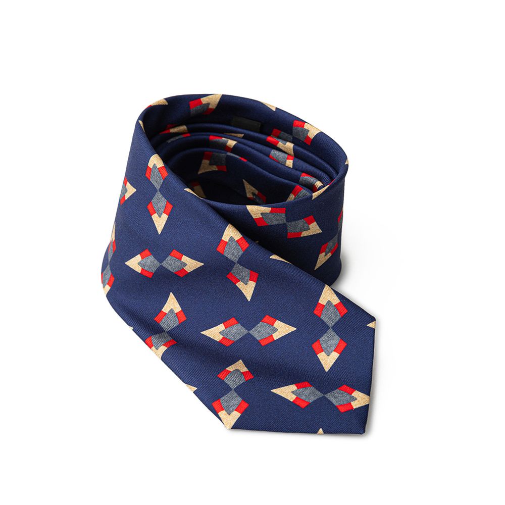 Giorgio Armani Blue Silk Tie - Elegant Jacquard Design