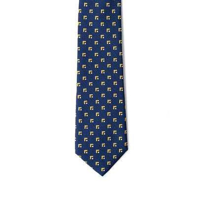 Giorgio Armani Blue Silk Tie with Geometric Pattern