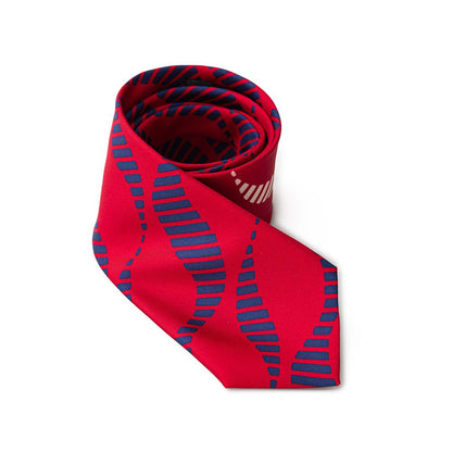 Giorgio Armani Red & Blue Print Silk Tie