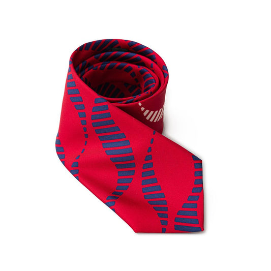 Giorgio Armani Red & Blue Print Silk Tie