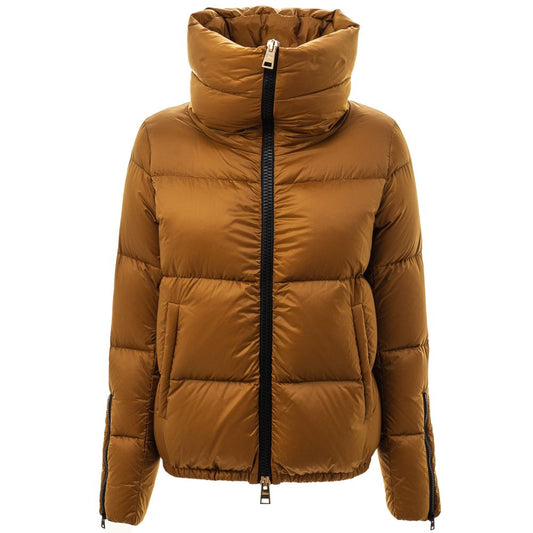Herno - Women's Sand Yellow Ultralight Down Jacket, High Neck Collar