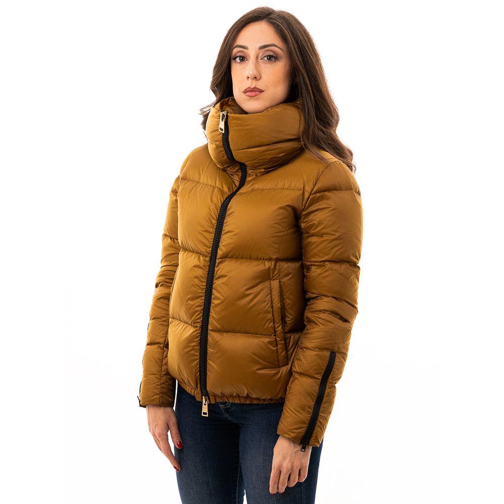 Herno - Women's Sand Yellow Ultralight Down Jacket, High Neck Collar