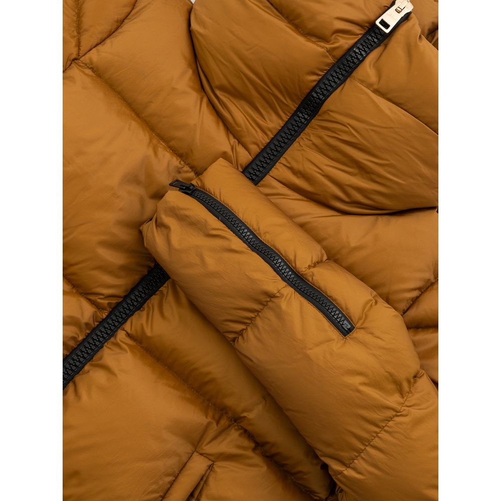 Herno - Women's Sand Yellow Ultralight Down Jacket, High Neck Collar