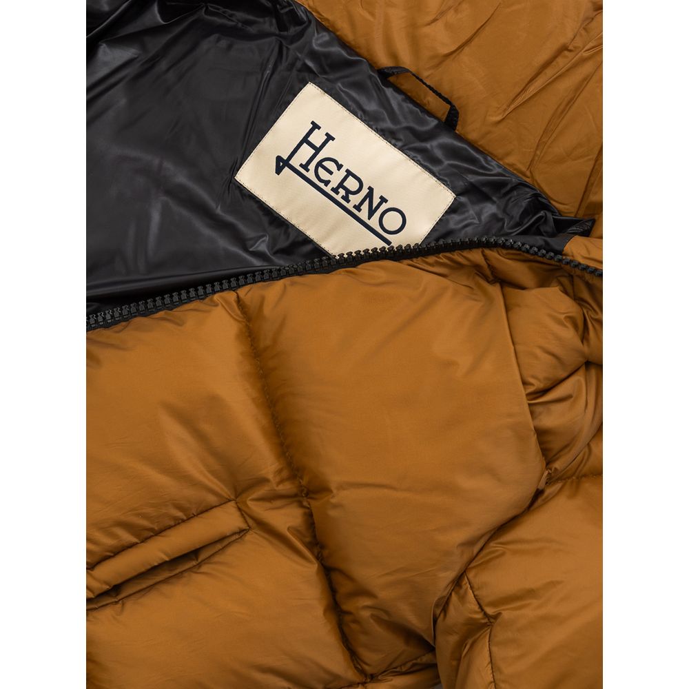 Herno - Women's Sand Yellow Ultralight Down Jacket, High Neck Collar