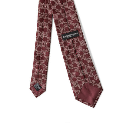 Emporio Armani Burgundy Silk Tie with Byzantine Embroidery