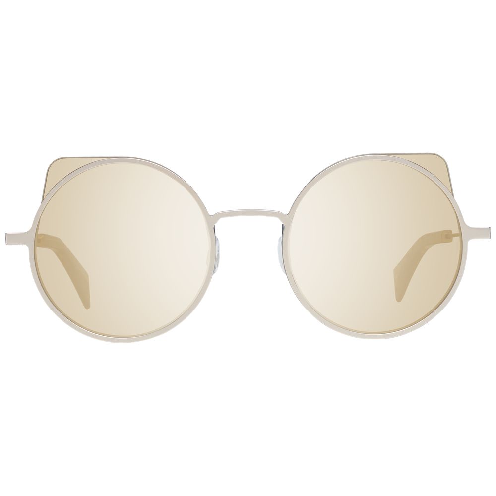 Yohji Yamamoto Gray Men’s Sunglasses – Gunmetal Frame with Gold Mirrored Lenses, 52mm