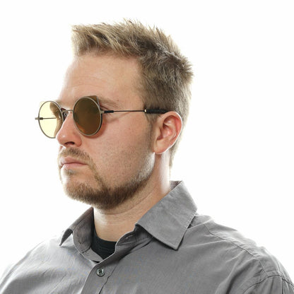 Yohji Yamamoto Gray Men’s Sunglasses – Gunmetal Frame with Gold Mirrored Lenses, 52mm