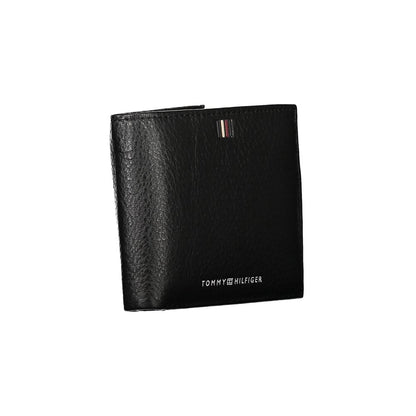 Tommy Hilfiger Men's Black Leather Wallet with Logo