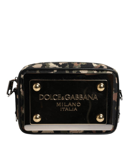 Dolce & Gabbana Army Leopard Jacquard DG Logo Crossbody Bag