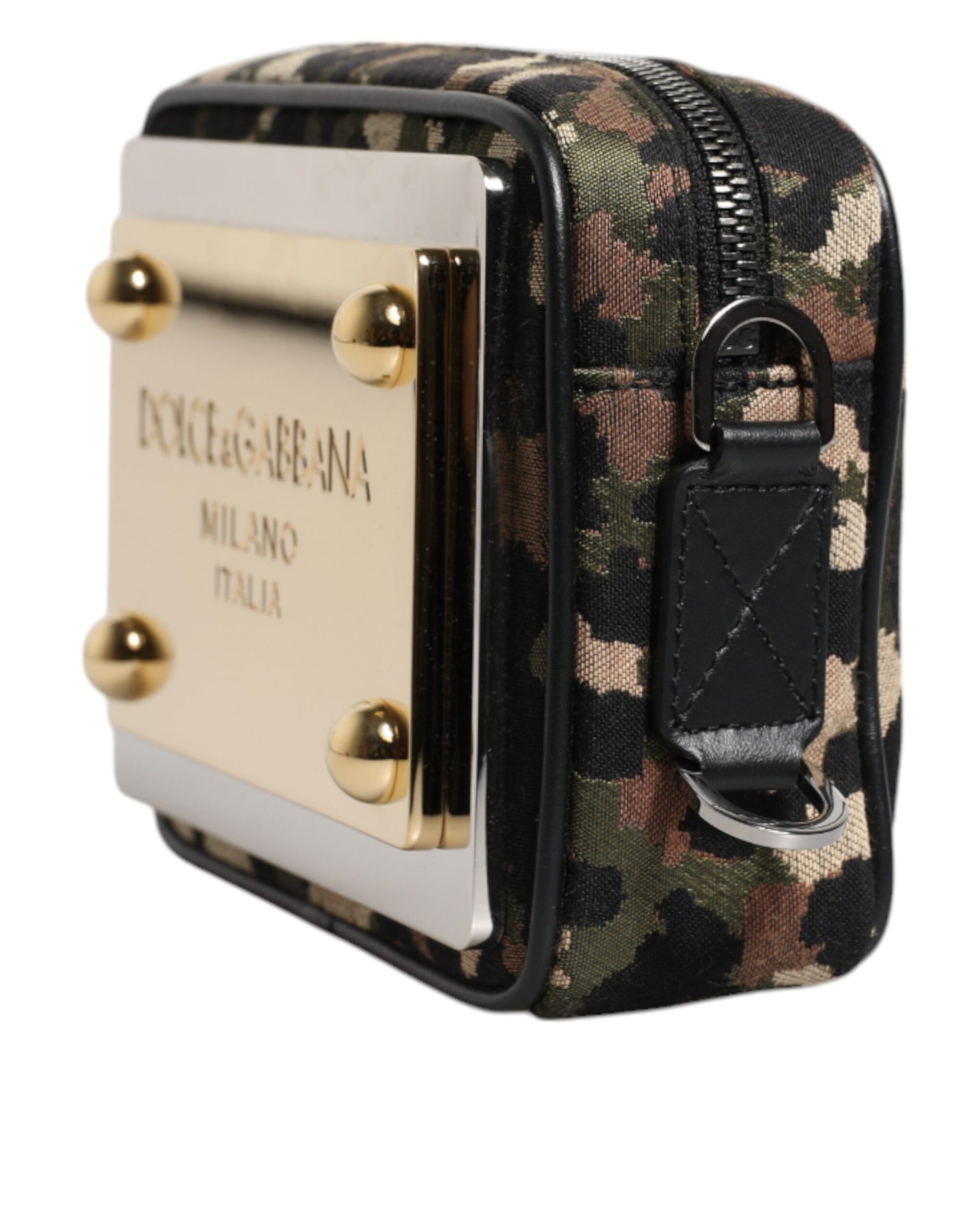 Dolce & Gabbana Army Leopard Jacquard DG Logo Crossbody Bag