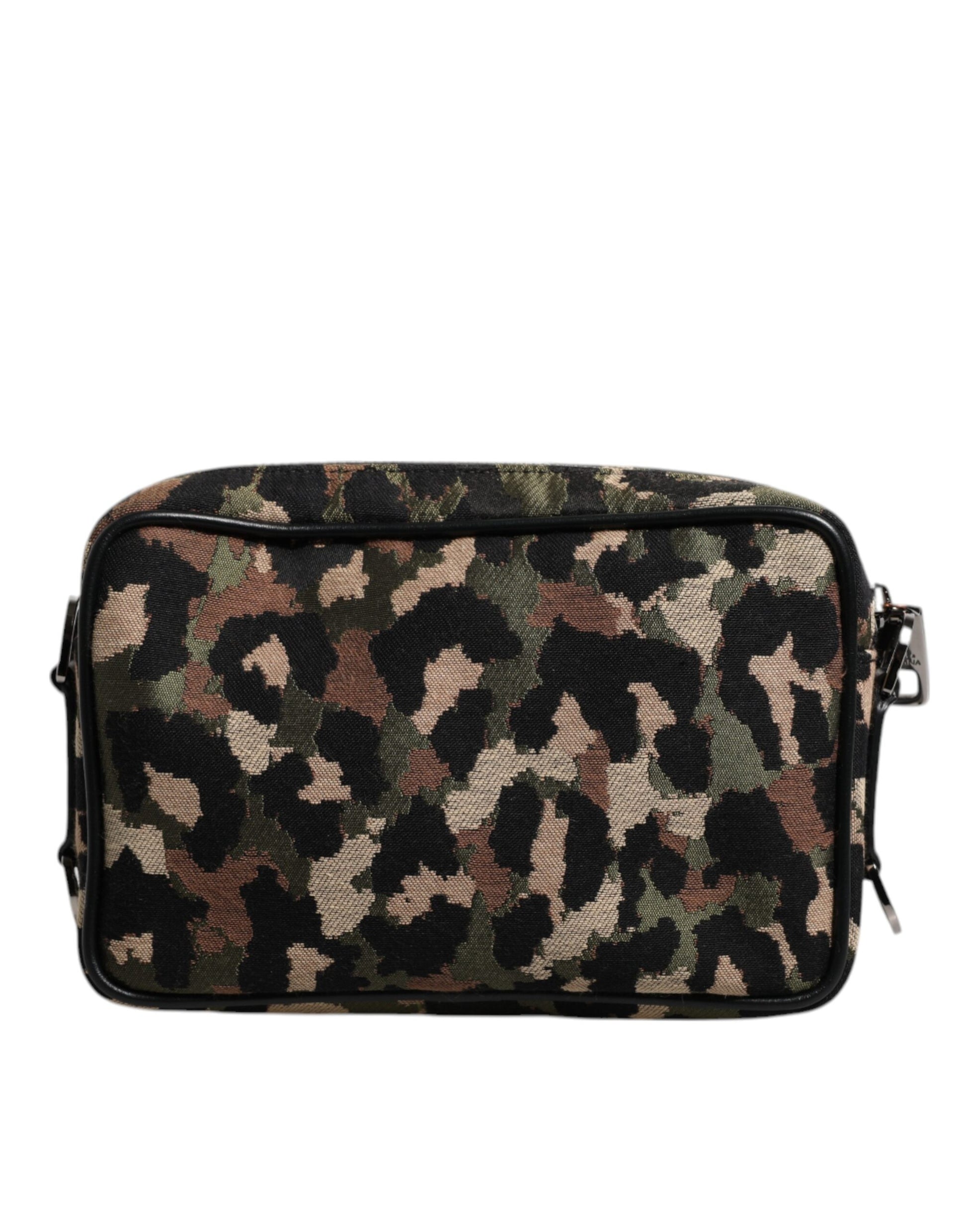 Dolce & Gabbana Army Leopard Jacquard DG Logo Crossbody Bag