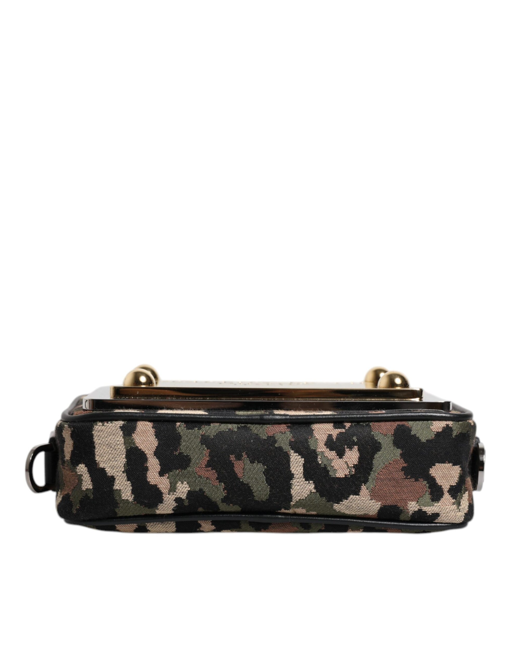 Dolce & Gabbana Army Leopard Jacquard DG Logo Crossbody Bag