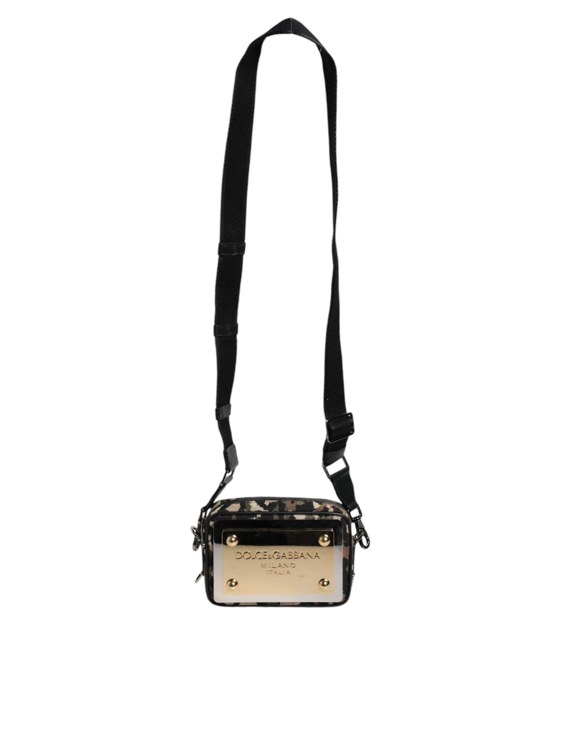 Dolce & Gabbana Army Leopard Jacquard DG Logo Crossbody Bag