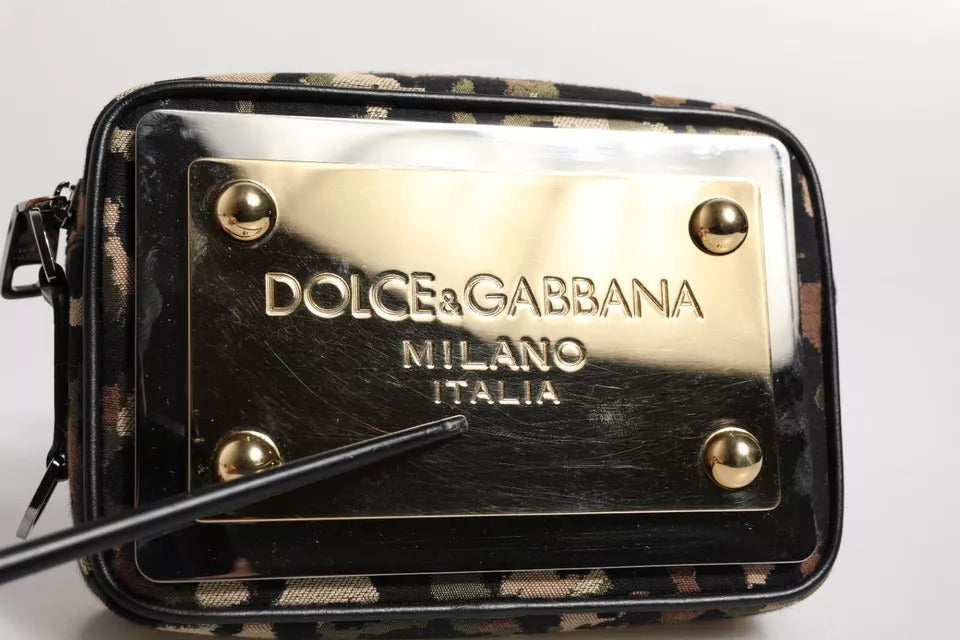 Dolce & Gabbana Army Leopard Jacquard DG Logo Crossbody Bag
