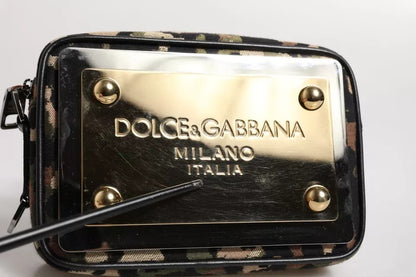 Dolce & Gabbana Army Leopard Jacquard DG Logo Crossbody Bag