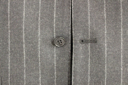  - Sleek Gray Striped Wool Dress Vest