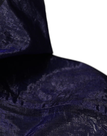Dolce & Gabbana Dark Blue Cotton Hooded Raincoat Jacket