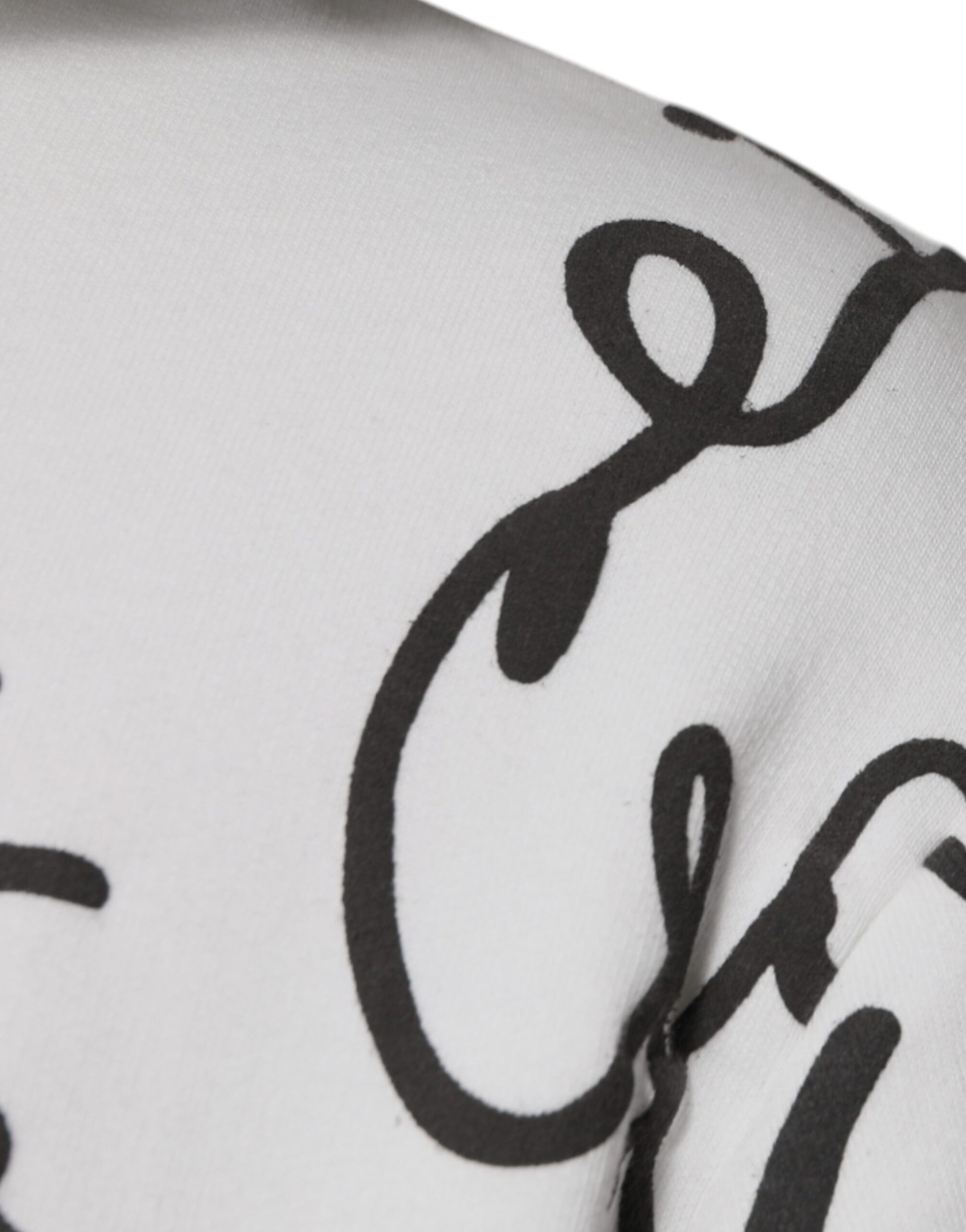 Dolce & Gabbana White Logo Cotton Hooded Sweatshirt