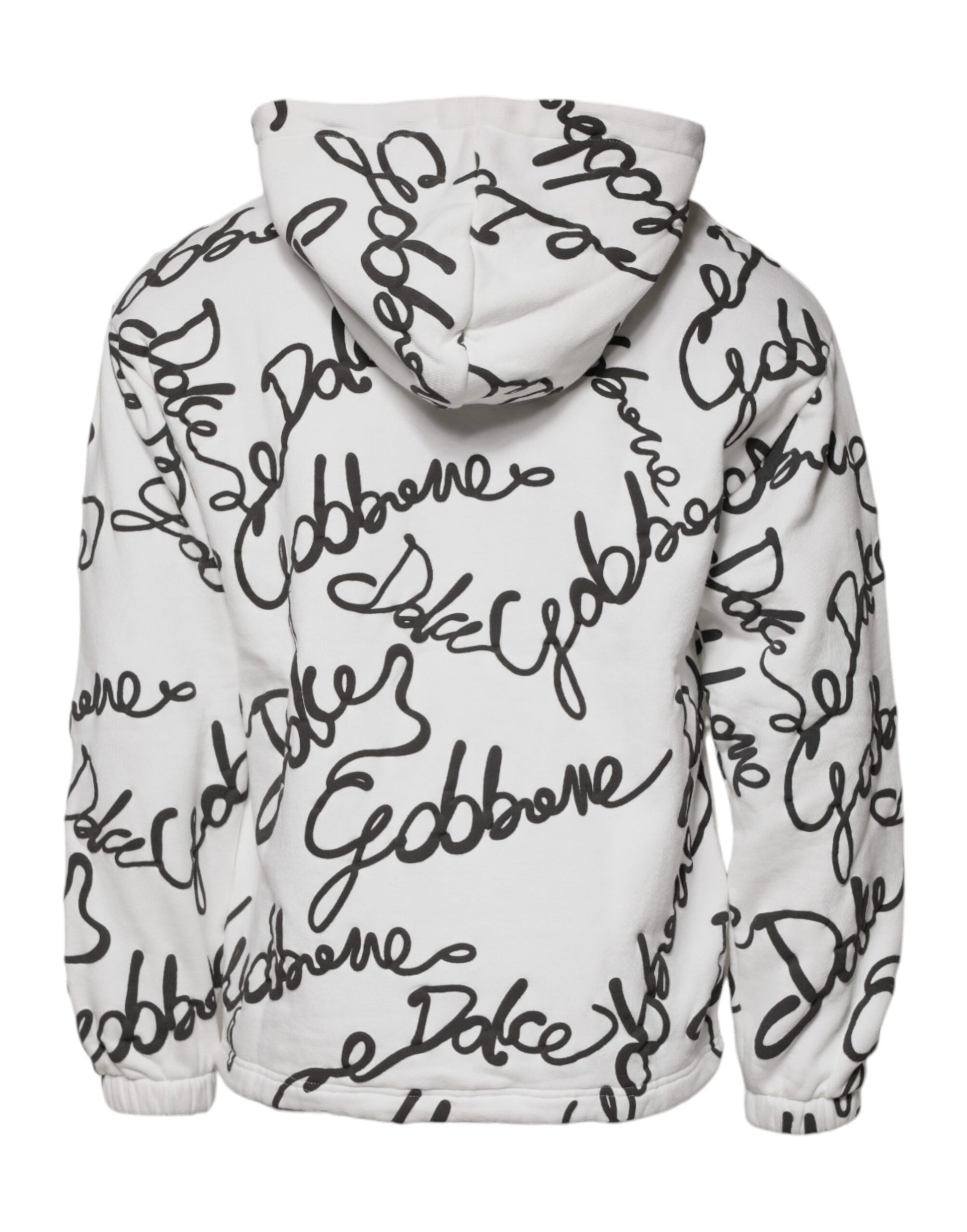 Dolce & Gabbana White Logo Cotton Hooded Sweatshirt