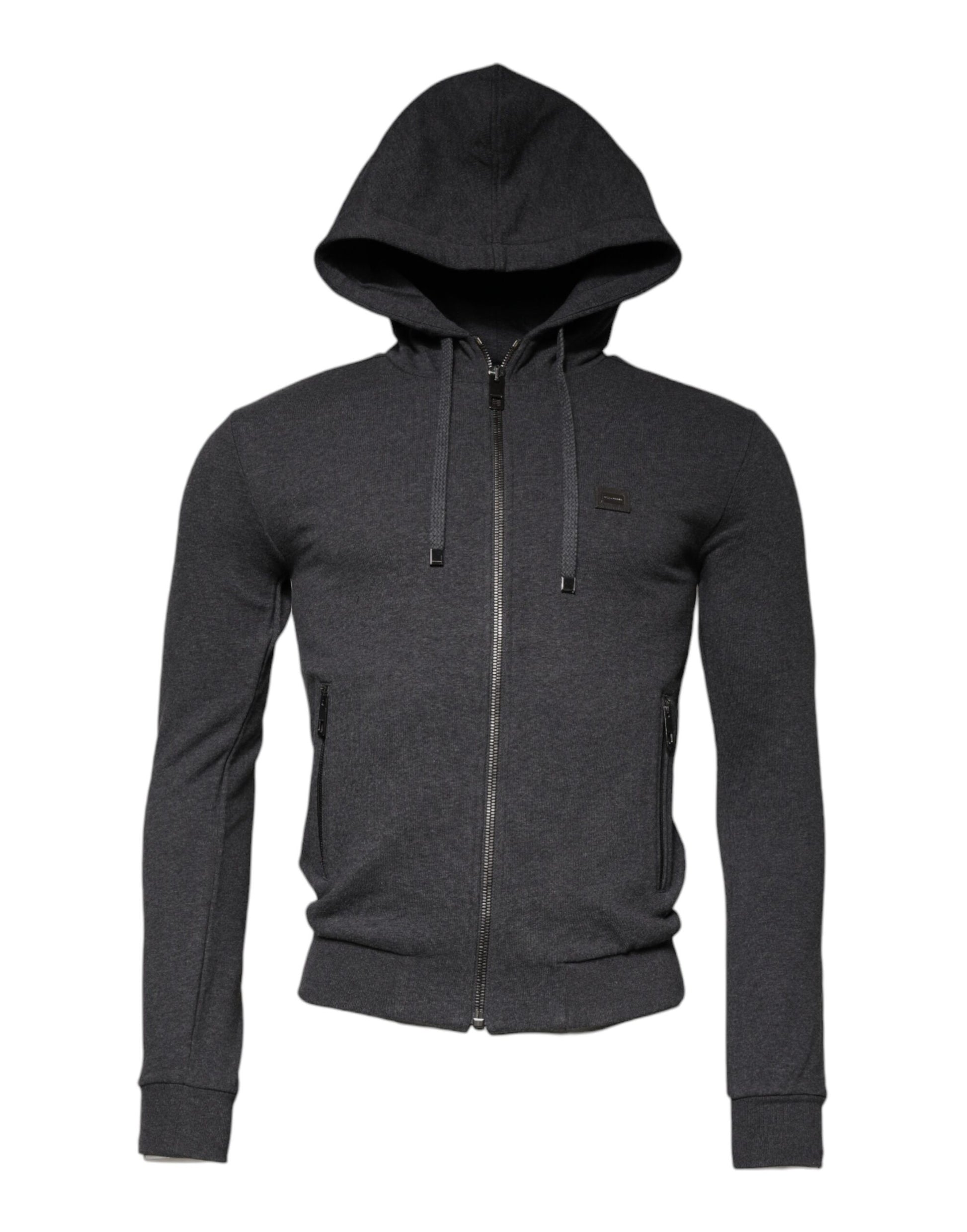 Dolce & Gabbana Gray Logo Full Zip Hooded Sweatshirt