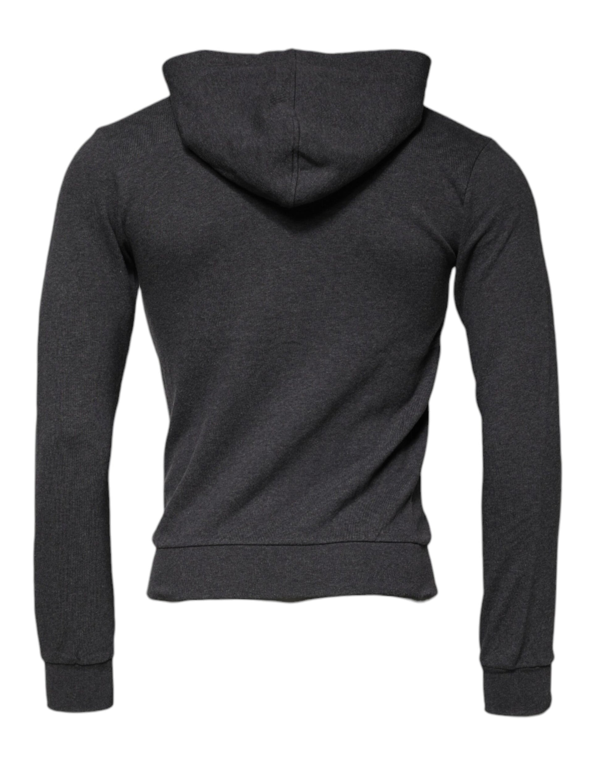 Dolce & Gabbana Gray Logo Full Zip Hooded Sweatshirt