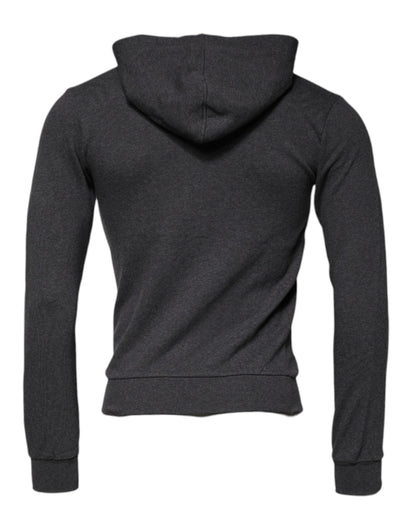 Dolce & Gabbana Gray Logo Full Zip Hooded Sweatshirt