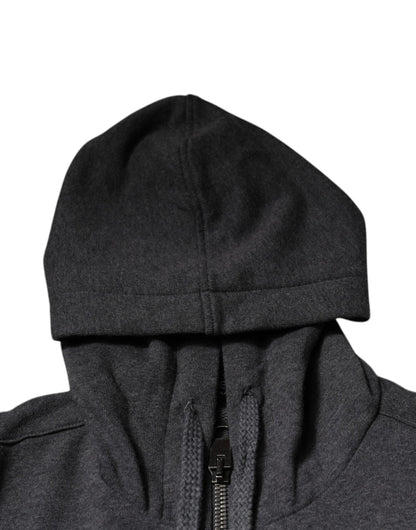 Dolce & Gabbana Gray Logo Full Zip Hooded Sweatshirt