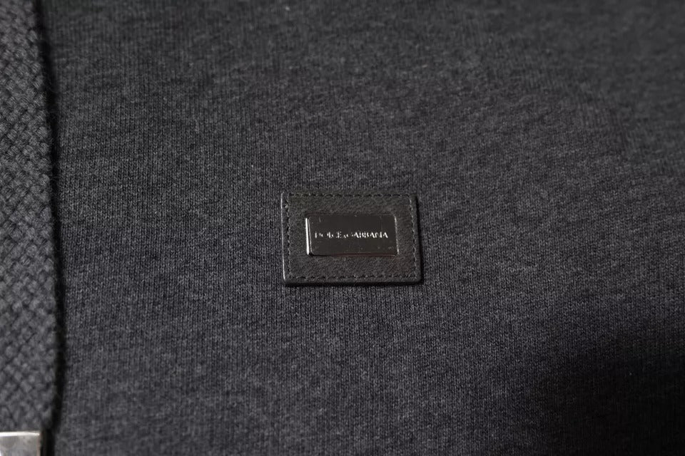 Dolce & Gabbana Gray Logo Full Zip Hooded Sweatshirt