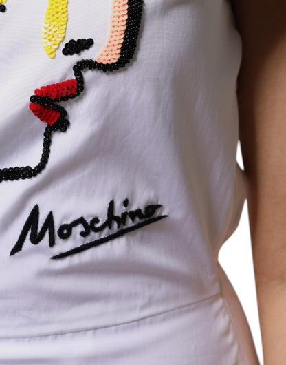 Moschino Couture White Printed Sheath Mini Dress