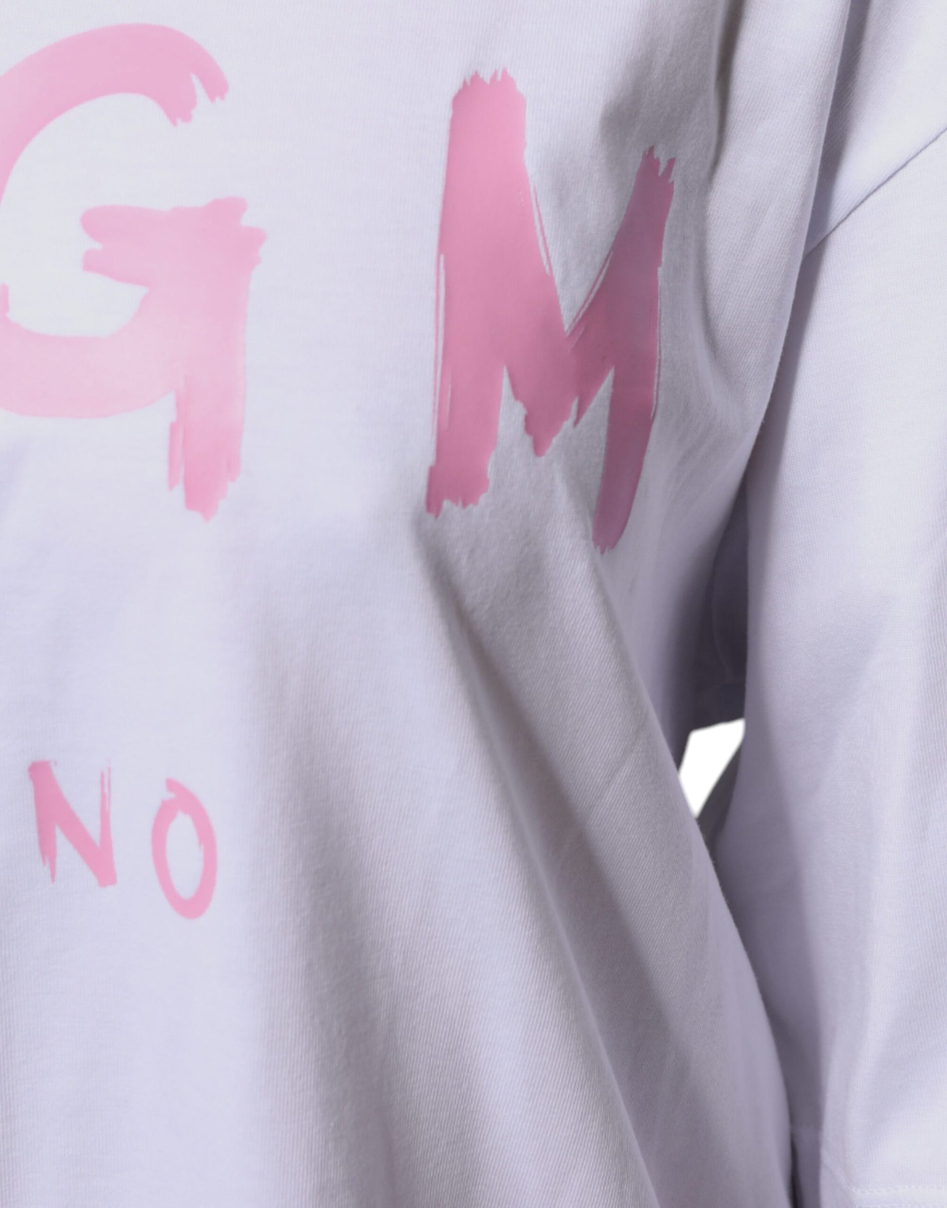 MSGM White Logo Print Cotton T-Shirt Mini Dress