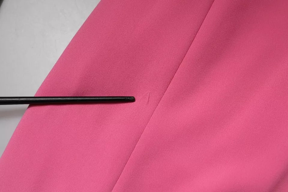 Dondup Pink Short Sleeves Backless Sheath Mini Ruffle Dress